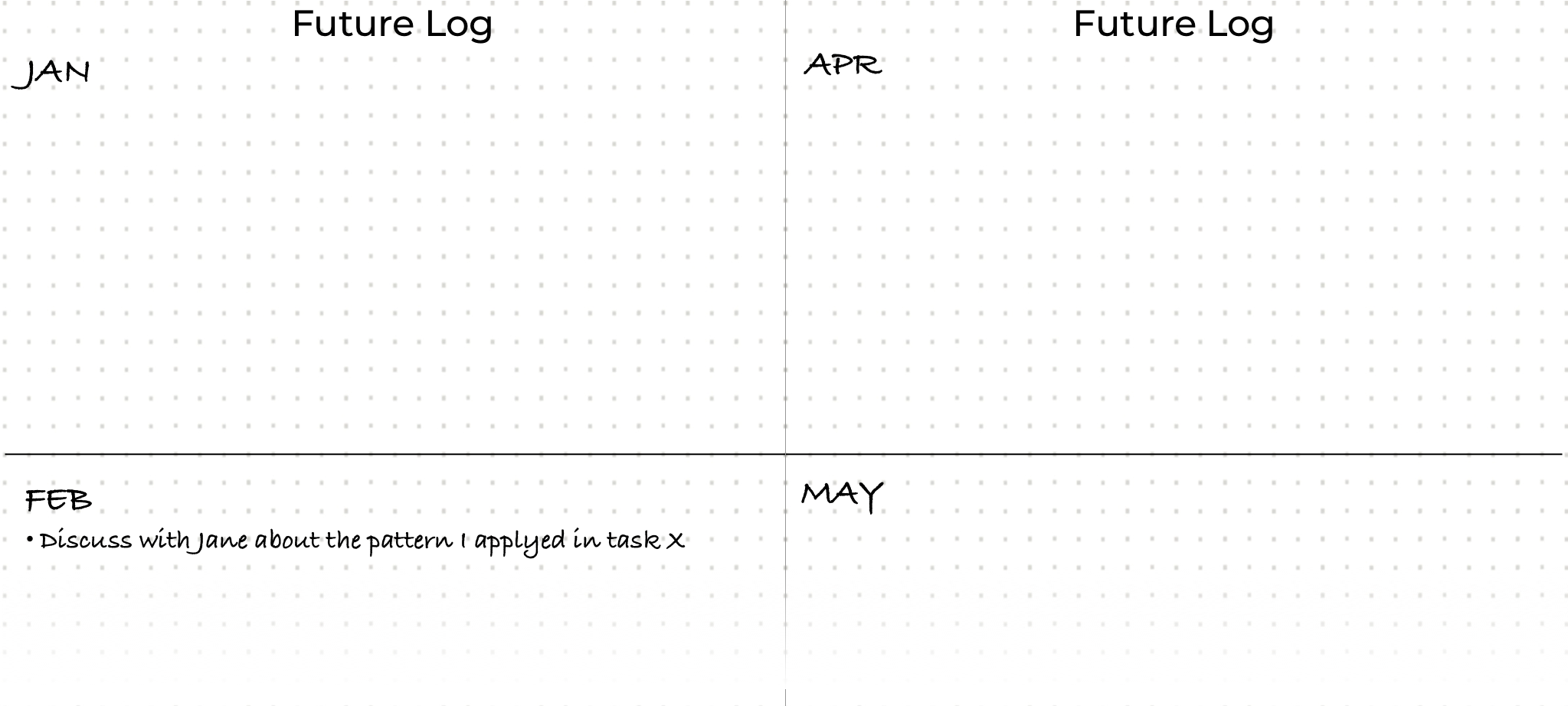Future Log with the first task